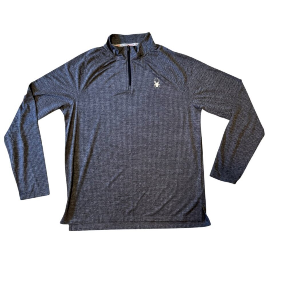 Spyder Active Men's Moisture Wicking 4-Way Stretch 1/4 Zip Pullover Gray Size L - Picture 4 of 9